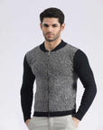 Black Grey Zipper Sweater