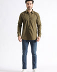 Brown Printed Casual Shirt