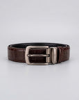 Reversible Texture & Plain Brown Belt