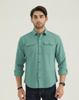 Sea Green Double Pocket Shirt