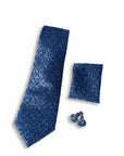 Grey Blue Micro Fabric Tie Box