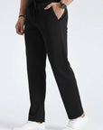 Black Straight Fir Trouser