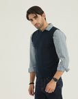 Navy Sleeveless Sweater