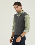 Gray V Neck Sweater