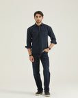 Navy Heritage Double Pocket Shirt