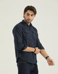 Navy Heritage Double Pocket Shirt
