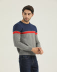 Grey Paneled Sweater