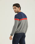 Grey Paneled Sweater