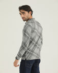 Grey Checkered Knit Polo