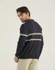 Navy Blue Zip Sweatshirt