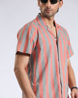 Cuban Collar Orange Lining shirt