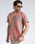 Cuban Collar Orange Lining shirt