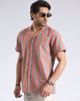Cuban Collar Orange Lining shirt