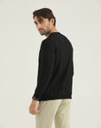 Black Self Stripped Sweatshirt