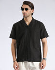 Black Self Textured Shirt