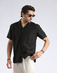 Black Self Textured Shirt