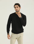 Black Textured Sweatshirt