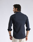 Flap Pockets Navy Shirt