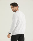 White Polo Knit Sweatshirt