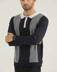 Panelled Zip Collar Sweater