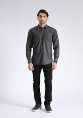 Gray & Black Casual Shirt