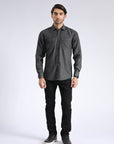 Gray & Black Casual Shirt