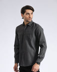Gray & Black Casual Shirt
