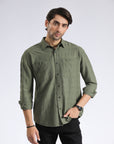 Olive Green Textured Shirt