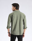Olive Green Textured Shirt