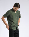 Green Self Textured Shirt
