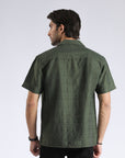 Green Self Textured Shirt