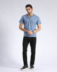Sky Blue Textured T-Shirt