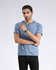 Sky Blue Textured T-Shirt