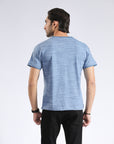 Sky Blue Textured T-Shirt
