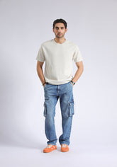 Beige Textured T-Shirt