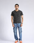 Charcoal Black Textured T-Shirt