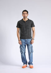 Charcoal Black Textured T-Shirt