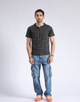 Charcoal Black Textured T-Shirt