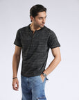 Charcoal Black Textured T-Shirt