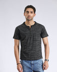 Charcoal Black Textured T-Shirt