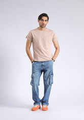 Nude Beige Crew Neck T-Shirt