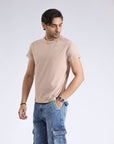 Nude Beige Crew Neck T-Shirt