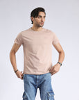 Nude Beige Crew Neck T-Shirt