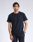 Navy Textured T-Shirt