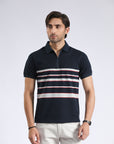 Half-Zip Striped Polo