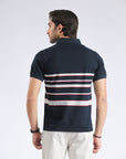Half-Zip Striped Polo