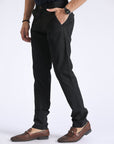 Black Textured Chino Pant