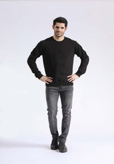 Black Embroidery Sweat Shirt