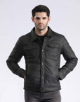 Leather Effect Puffer Jacket