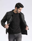 Leather Effect Puffer Jacket